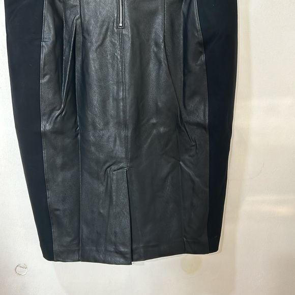 SPANX WOMENS BLACK LEATHER LIKE COMBO FITTED SHEATH DRESS BLACK Sz 1X NEW - Picture 8 of 14